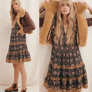 NWT Anthropologie Almeria Ruffled Mini Dress L